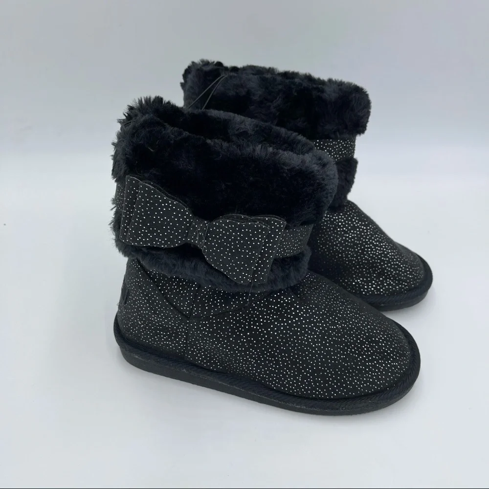 BEBE Shimmer Microsuede Faux Fur Short Boot